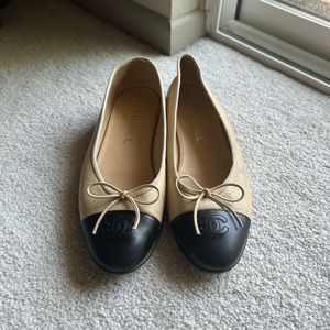 Chanel lamb skin ballerinas